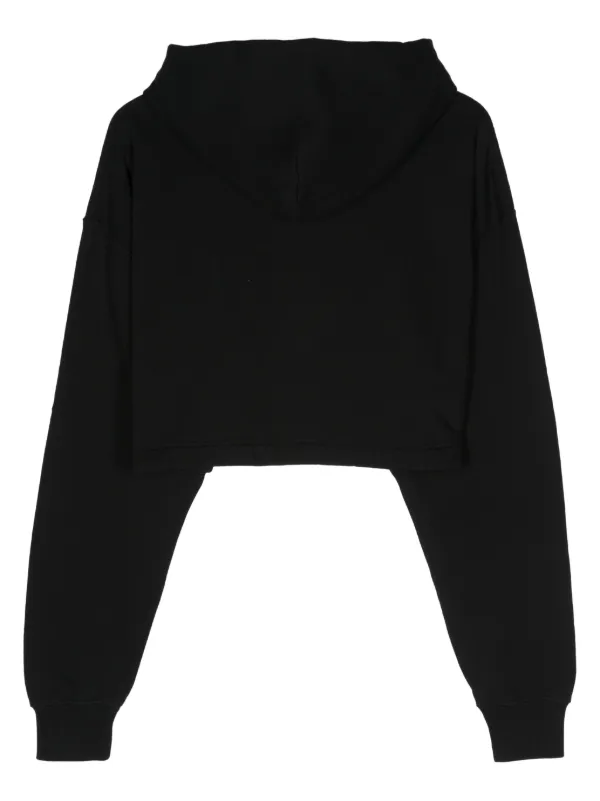 VTMNTS logo-embroidered Crop Hoodie | Black | FARFETCH