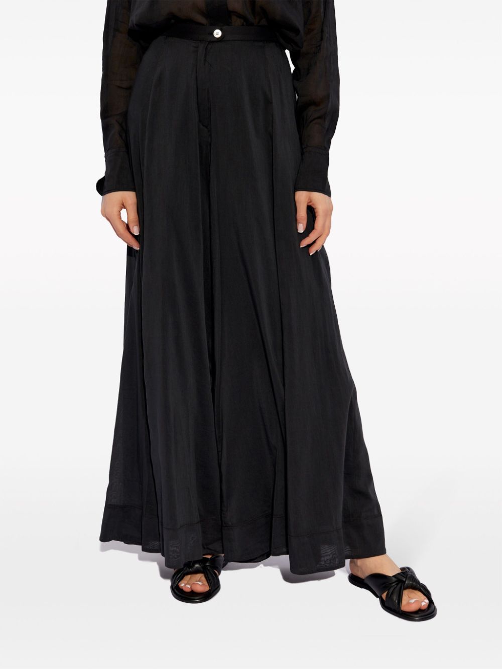 Shop Forte Forte Voile Palazzo Pants In Black