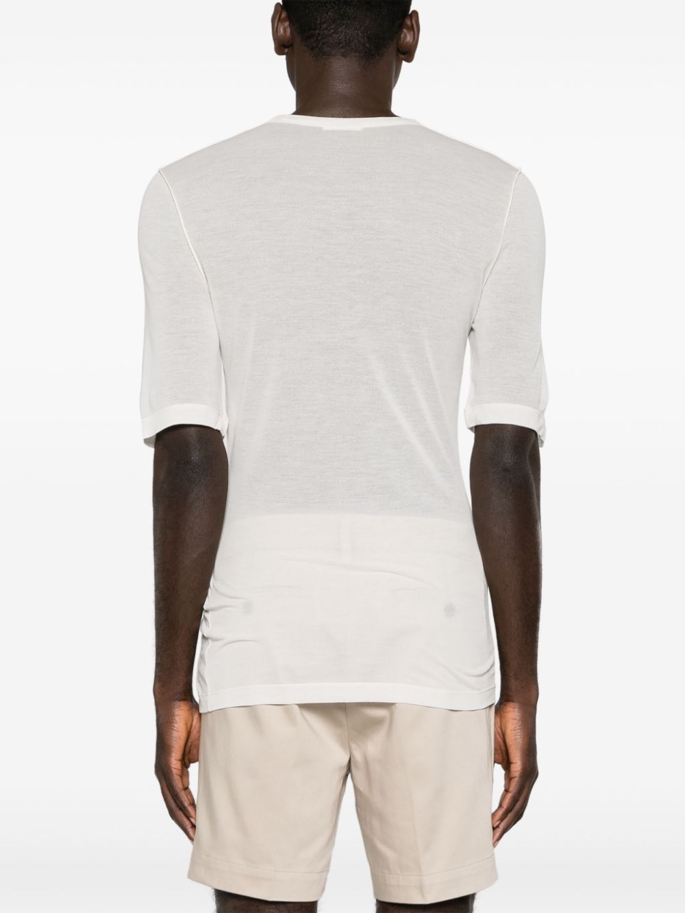 Shop Ami Alexandre Mattiussi Semi-sheer Lyocell T-shirt In Grey