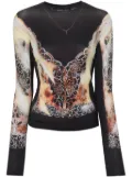 Y/Project lace-print jersey top - Black