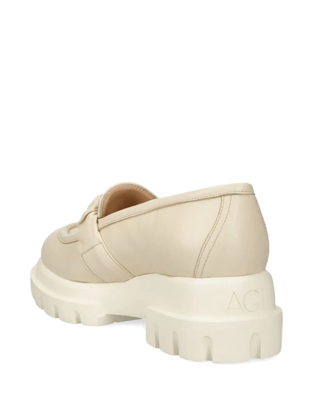 AGL 60mm ruffled platform loafers Beige