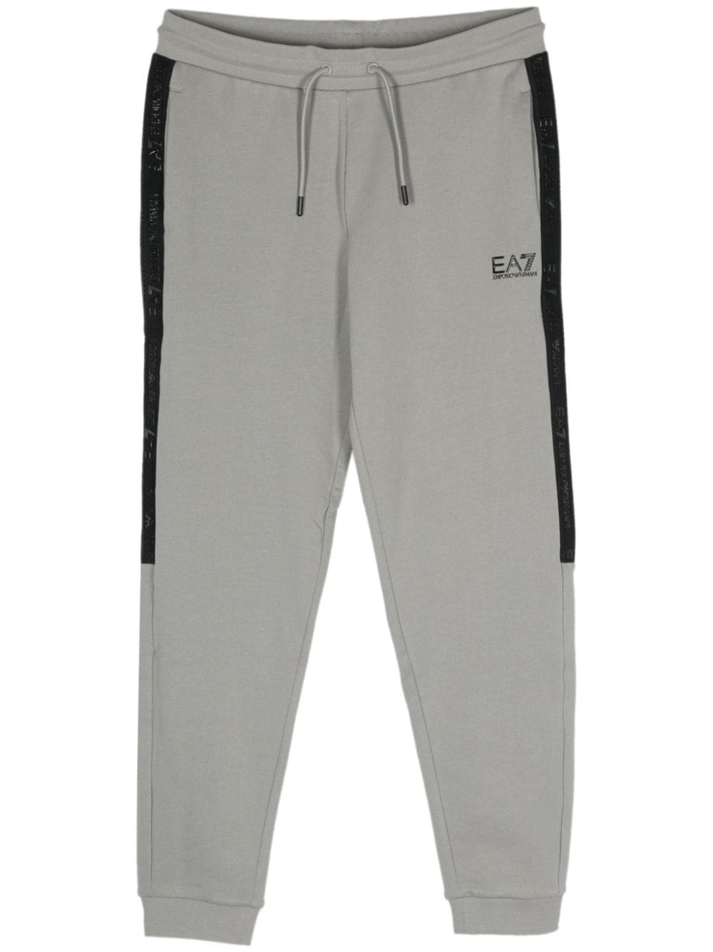 Ea7 Rubberised-logo Track Pants In Grey