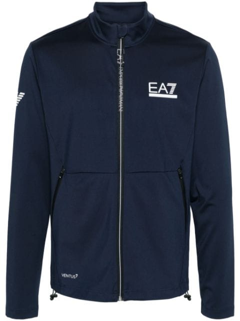 Ea7 Emporio Armani logo-print zipped performance sweatshirt
