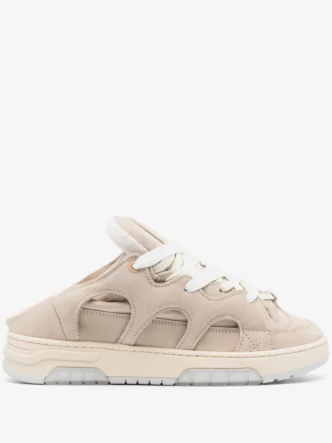 SANTHA slippers de gamuza con paneles