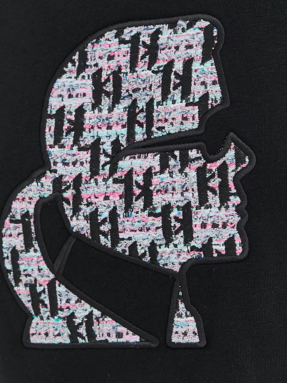 Karl Lagerfeld bouclé-effect logo-patch sweatshirt Zwart