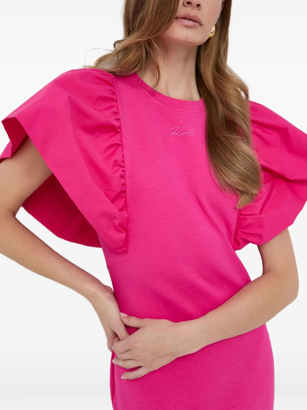 Karl Lagerfeld ruffled dress - Roze