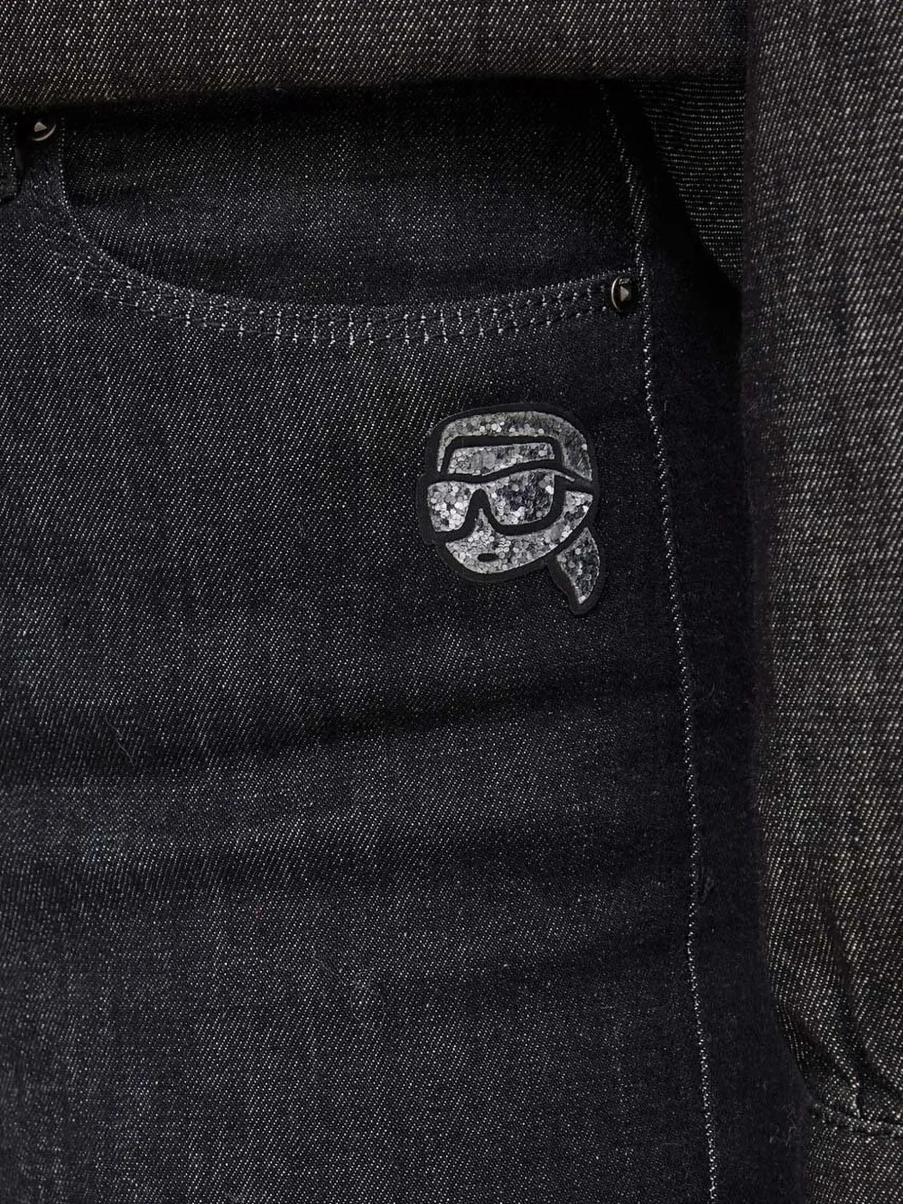 Karl Lagerfeld Ikonik patch skinny-fit jeans Zwart