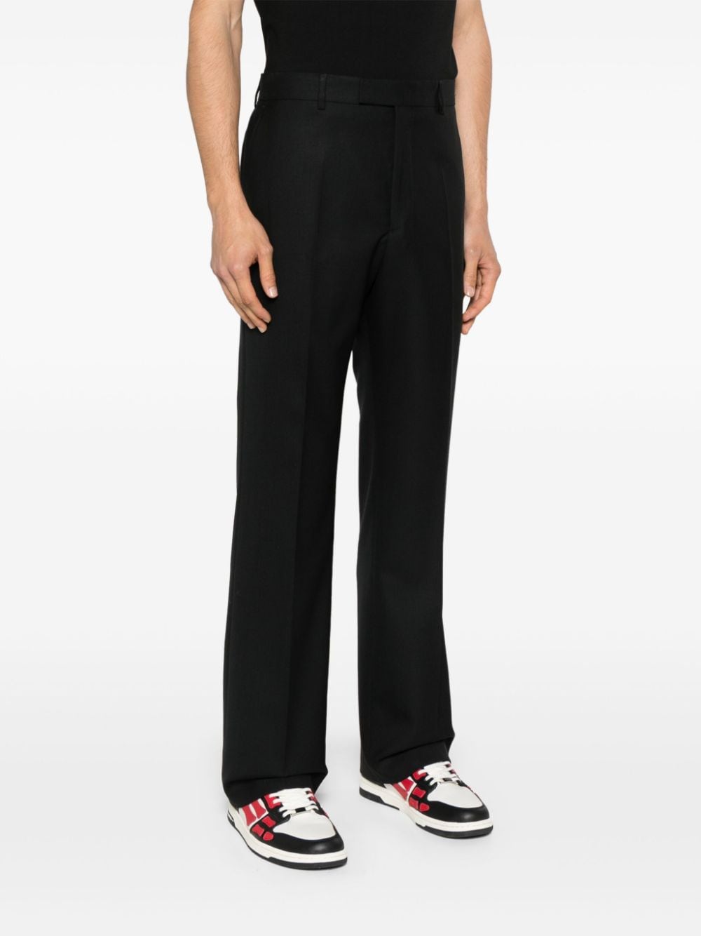Shop Sunflower Mid-rise Tailored Wool Trousers In Schwarz