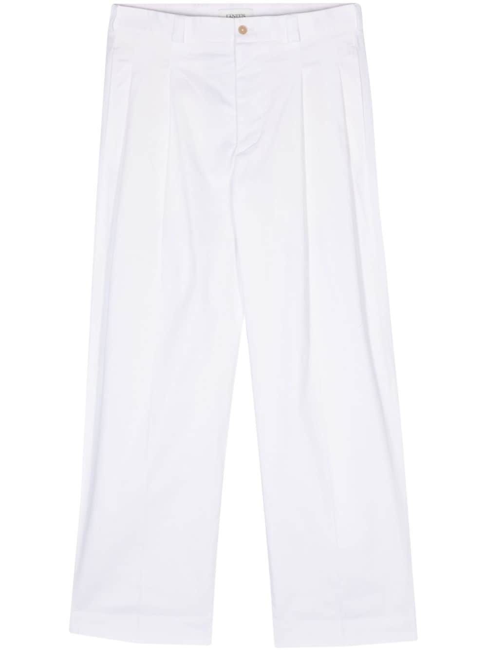 Laneus Pantalon met geplooid detail Wit