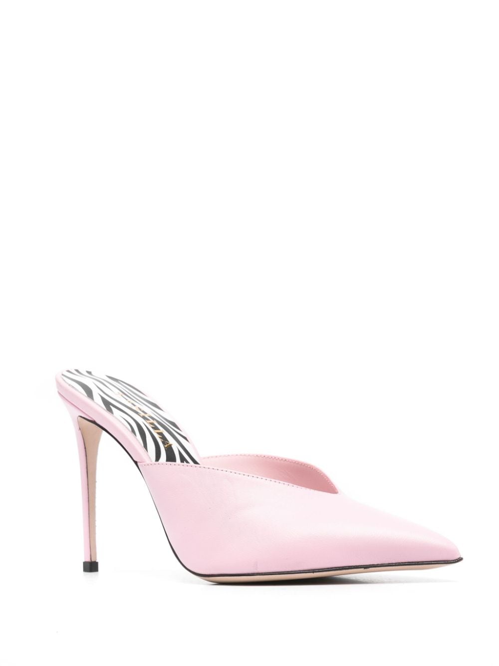 Shop Le Silla 105mm Pointed Leather Mules In Pink