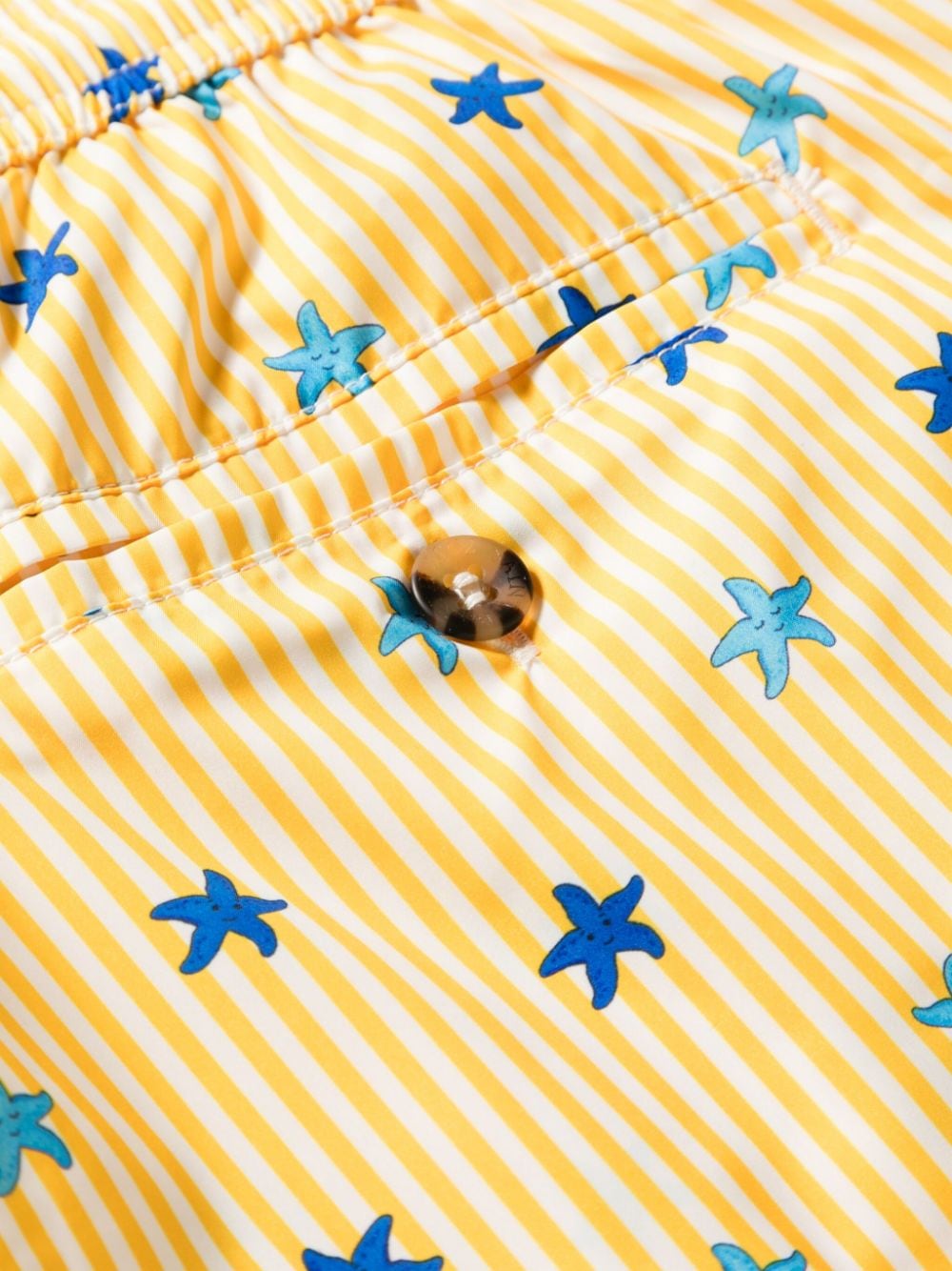 Shop Mc2 Saint Barth Comfort Light Starfish Stripes-print Swim Shorts In Yellow