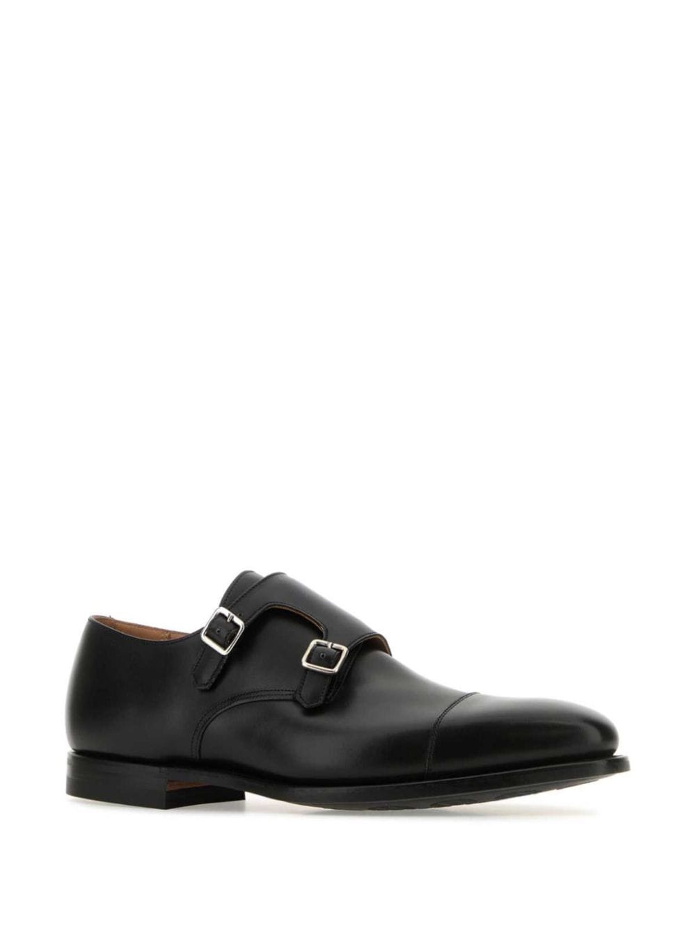 Shop Crockett & Jones Leather Monk Shoes In Black