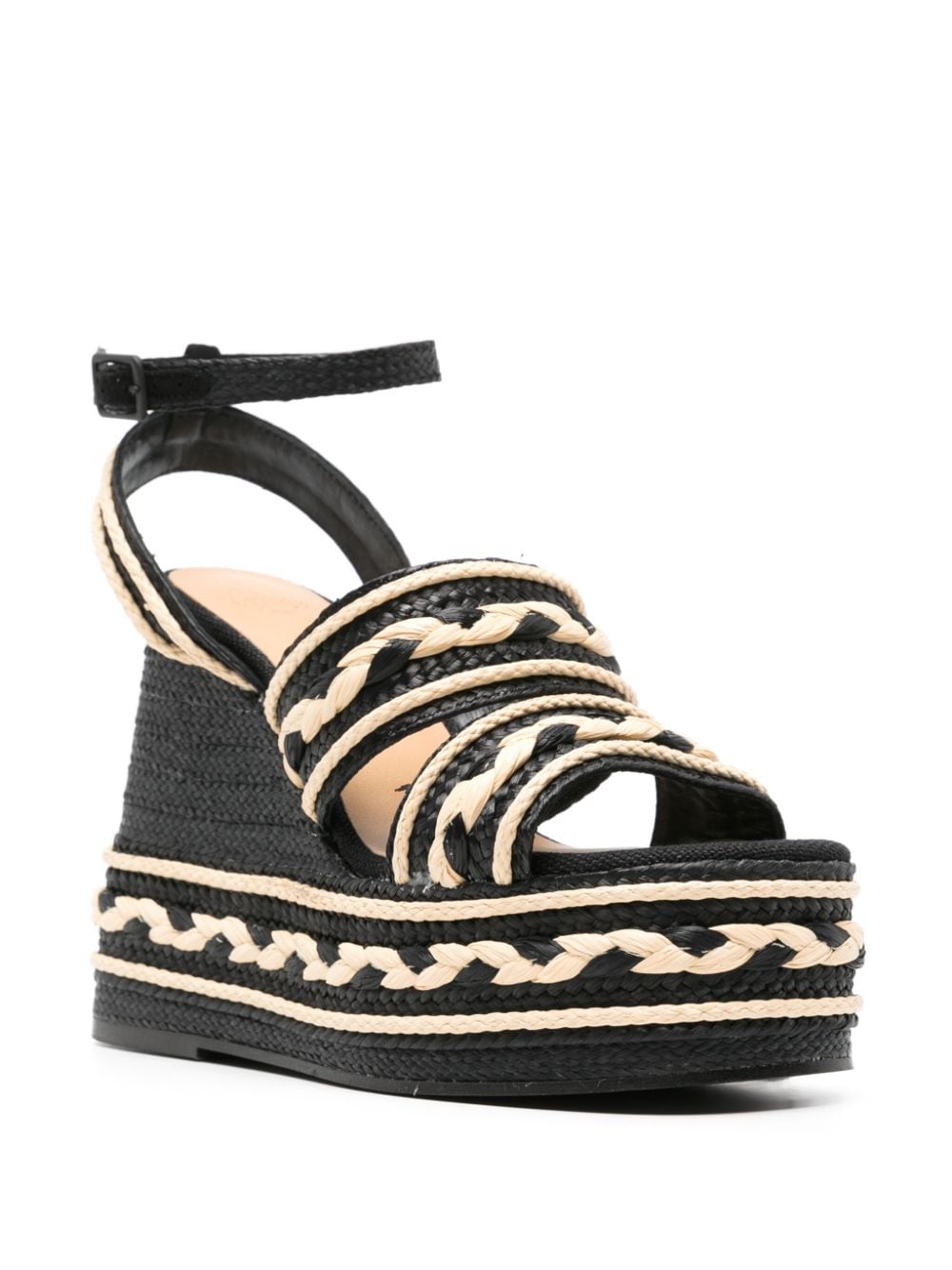 Castañer Fermina/198 145 mm espadrilles met sleehak - Zwart