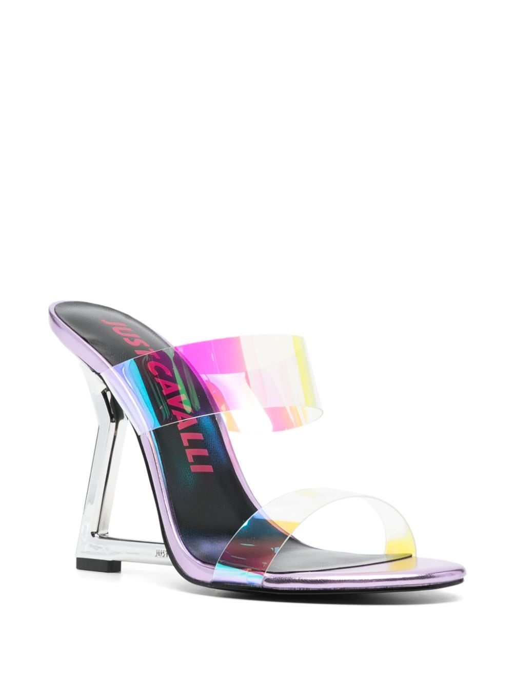 Image 2 of Just Cavalli 115mm double-strap transparent mules