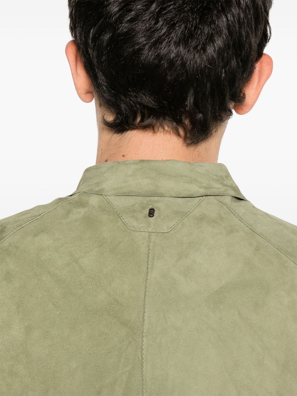 Shop Salvatore Santoro Logo-plaque Suede Shirt In Green