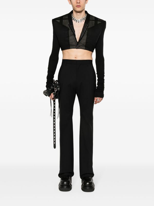 Rick Owens Cobra Micro Tatlin Cropped Blazer | Black | FARFETCH AO