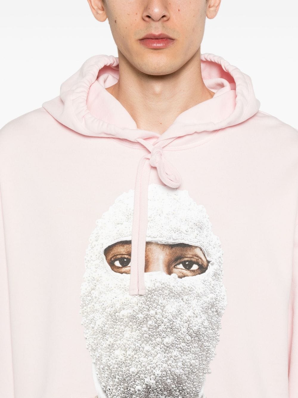 Shop Ih Nom Uh Nit Future Mask Cotton Hoodie In Pink