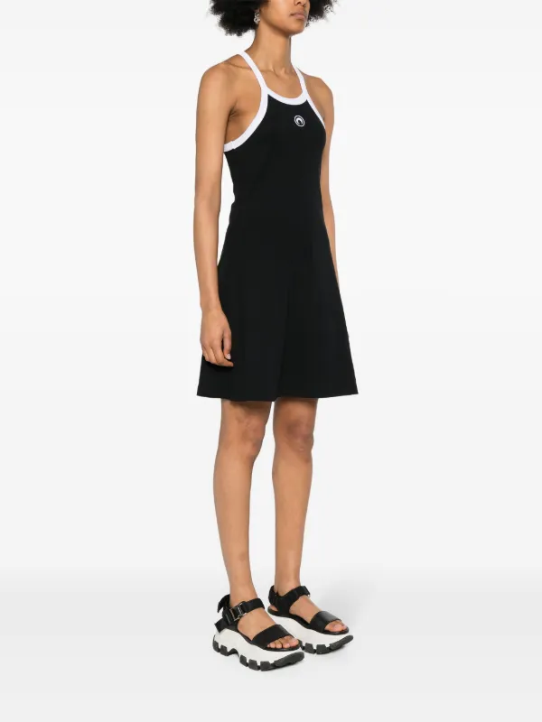 MARINE SERRE ブラック Moon Logo ミニワンピース Moon Logo Ribbed Jersey Mini Dress • Marine Serre