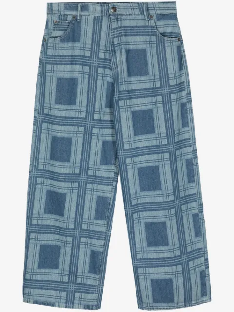 Charles Jeffrey Loverboy jeans rectos con cuadros estampados