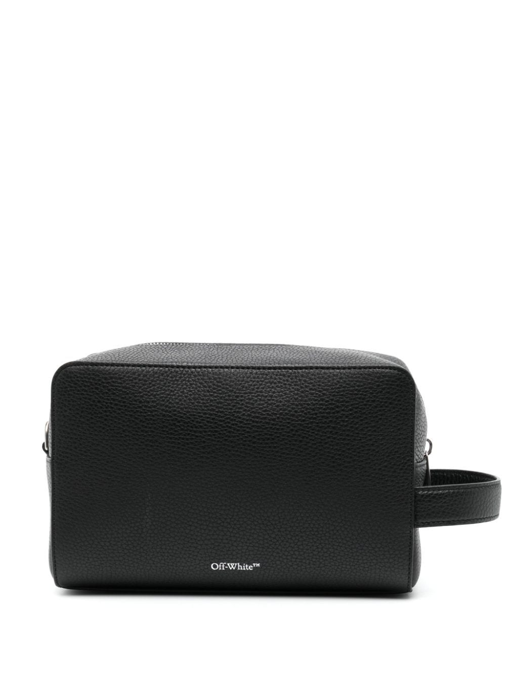 Off-white 3d Diag Leather Pouch Bag In Black