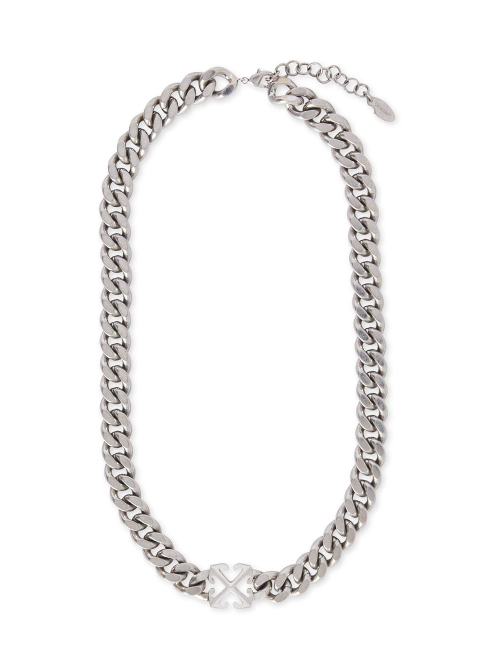 Off-white Arrow Chain Necklace In Gray