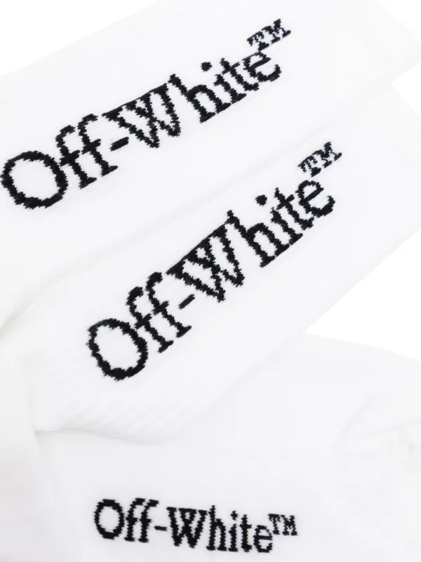 Off-White Bookish logo-intarsia Socks | White | FARFETCH