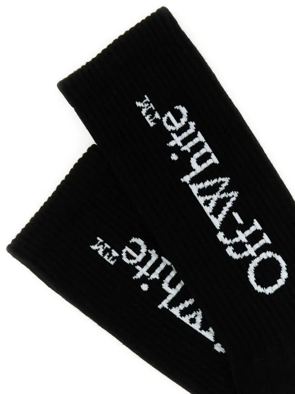 Off-White 国内発送 Bookish ソックス ブラック Off-White Bookish ロゴ 靴下 | ブラック | FARFETCH JP