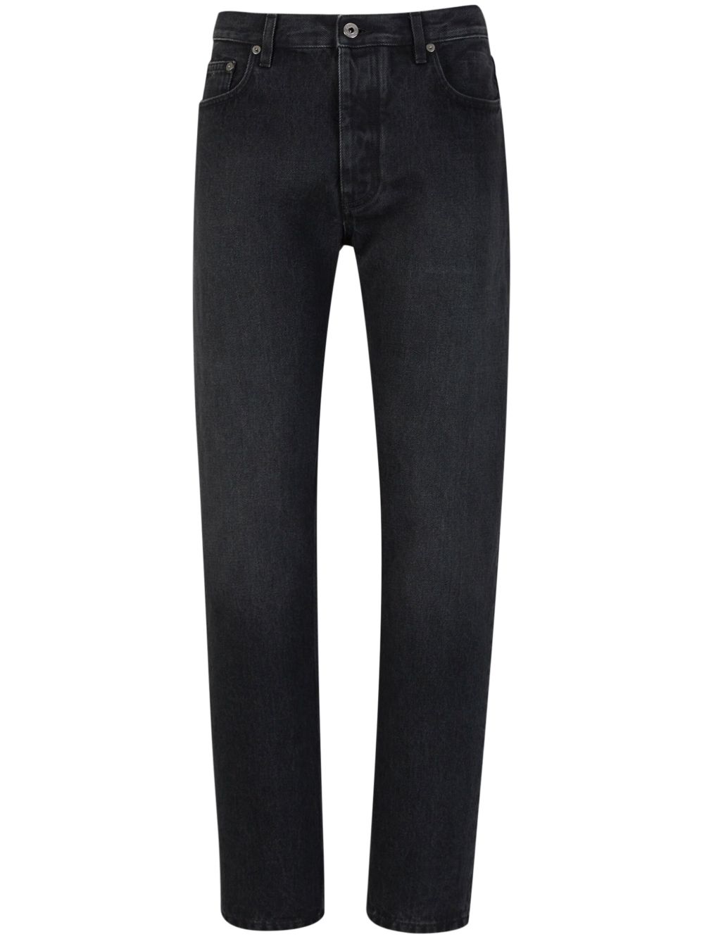 tapered-leg faded-effect jeans