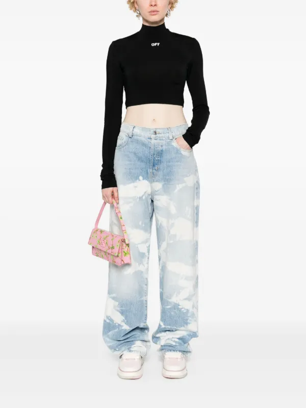 Off-White logo-print Cropped T-shirt | Black | FARFETCH