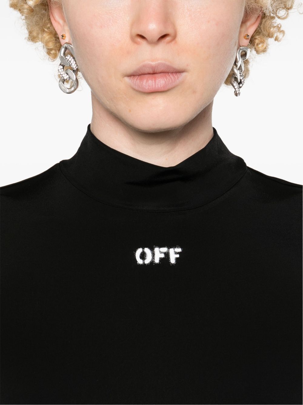 Shop Off-white Logo-print Cropped T-shirt In Black