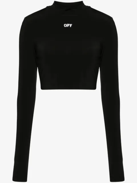 Off-White Camiseta cropped com logo
