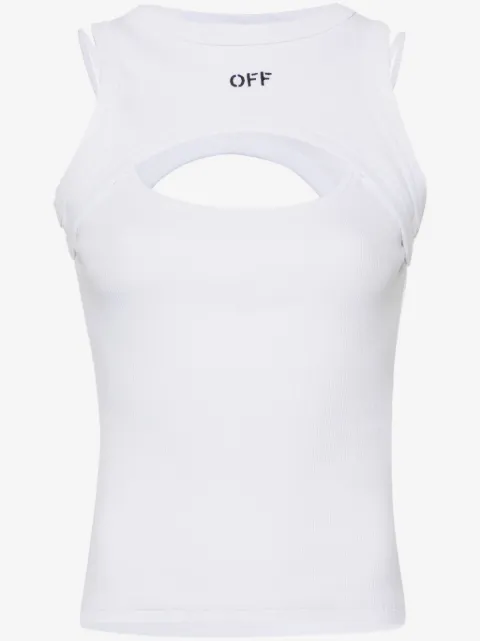 Off-White Blusa canelada com sobreposição