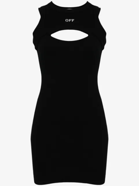 Off-White vestido corto con logo estampado