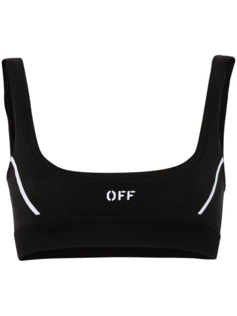 Off-White logo-embroidered sports bra