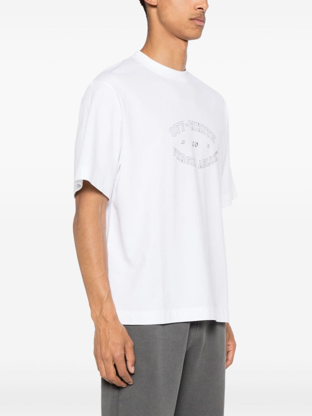 Shop Off-white Logo-print Cotton T-shirt In White