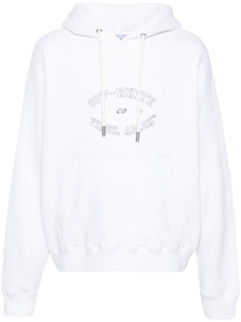 Off-White logo-print cotton hoodie Men