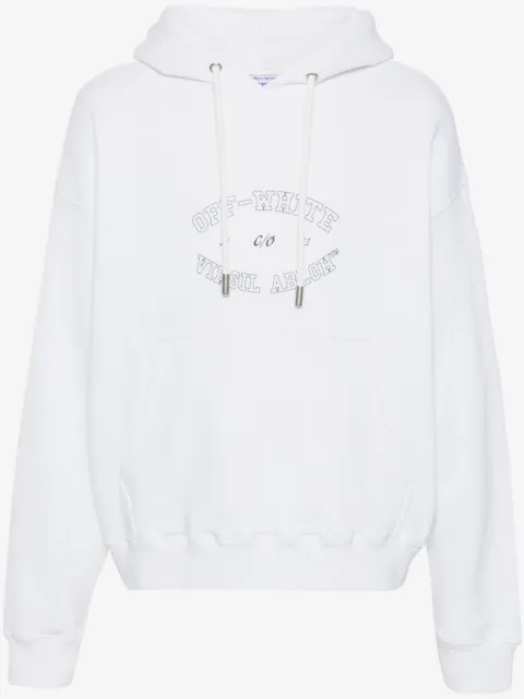 Off-White logo-print cotton hoodie