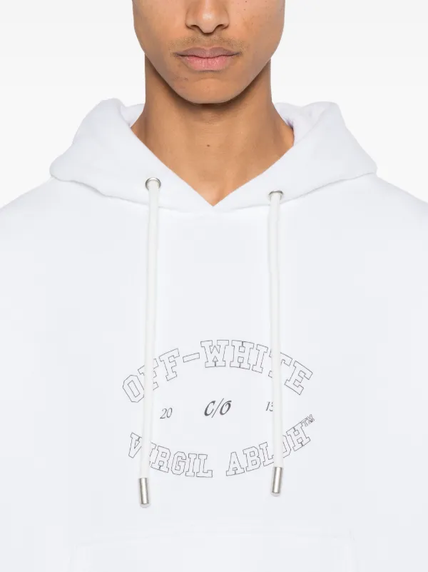 VIP【関税送料無料】希少 Off-White LOGO COTTON HOODIE Off-White logo-print Cotton Hoodie | White | FARFETCH