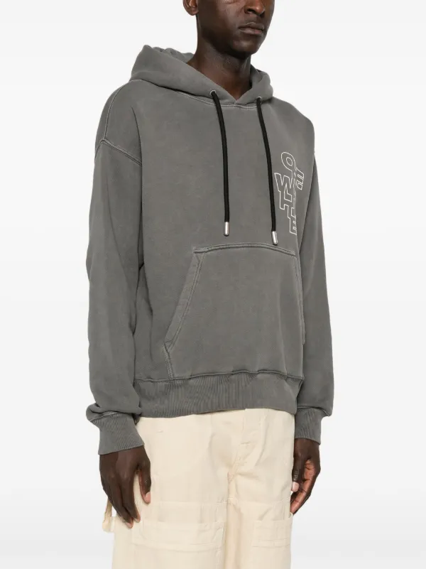 Off-White Arrows-motif Cotton Hoodie | Grey | FARFETCH PL
