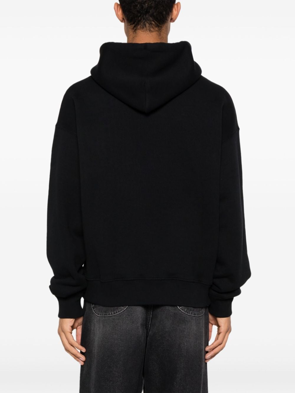 Shop Off-white Logo-print Cotton Hoodie In Black