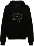 Off-White logo-print cotton hoodie - Black