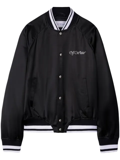 Off-White College satin bomber jacket