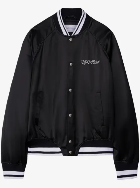 Off-White College satin bomber jacket