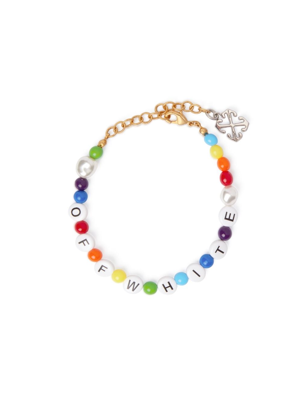 Off-white Multicolor Beads Bracelet In White