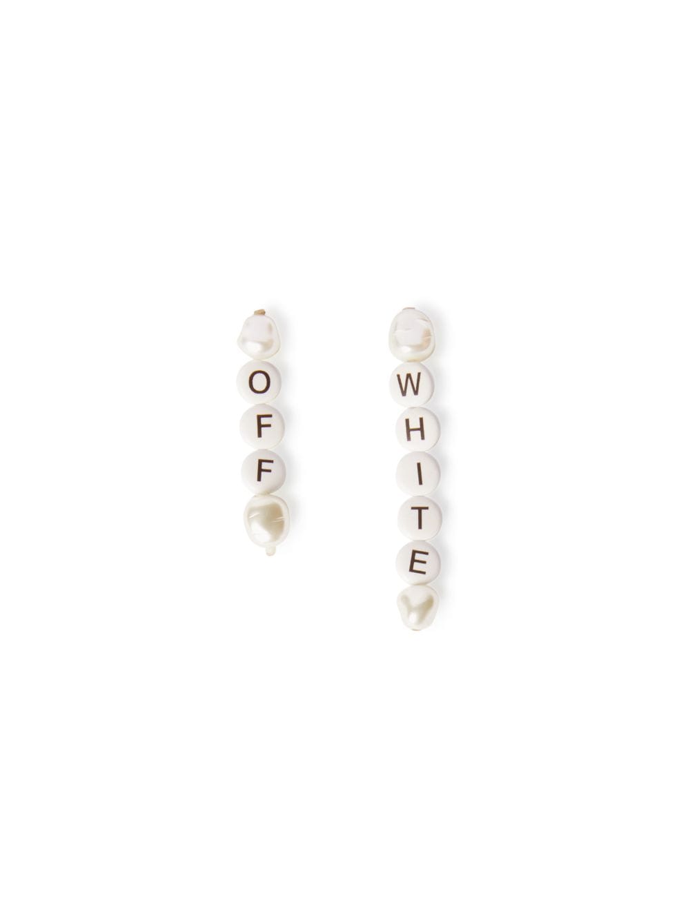 Off-white Beads Earrings In White