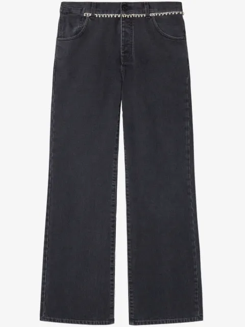 Off-White jeans anchos con cinturón
