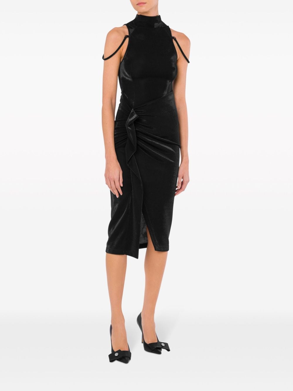 MOSCHINO JEANS Midi-jurk met halternek Zwart