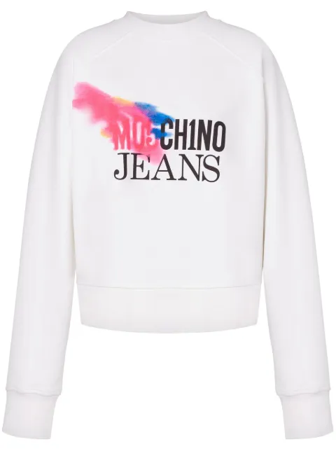 MOSCHINO JEANS logo-print cotton sweatshirt