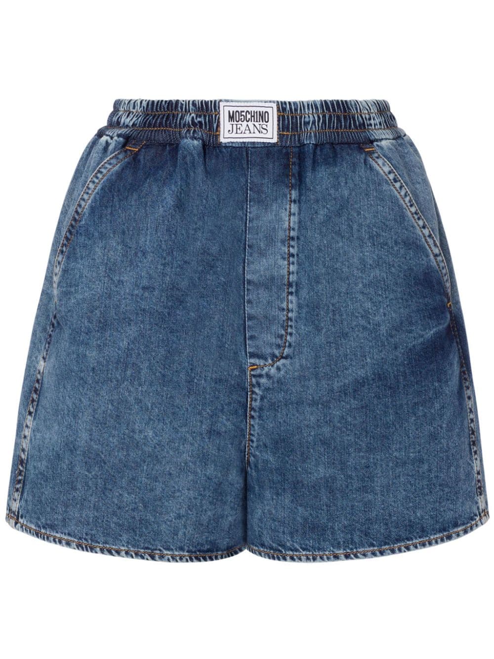 Moschino Jeans Elasticated-waistband Denim Shorts In Blue