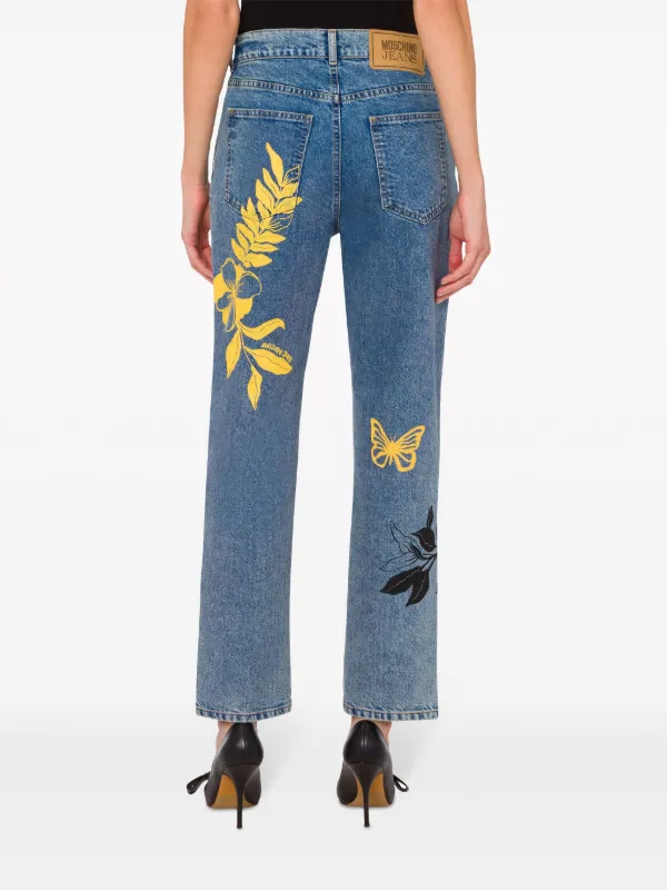 MOSCHINO JEANS mid-rise straight-leg Jeans | Blue | FARFETCH JO